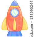 色彩鮮豔的火箭插圖 138990244