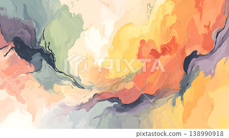 Abstract watercolor acrylic marbling pastel swirl gradient texture flowing color cloud on soft background, modern art backdrop for design, calm dreamy mood, copy space Abstract watercolor acrylic marbling pastel swirl gradient texture flowing color cloud on soft background, modern art backdrop for design, calm dreamy mood, copy space 138990918