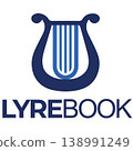 Elegant lyre logo with a book 138991249