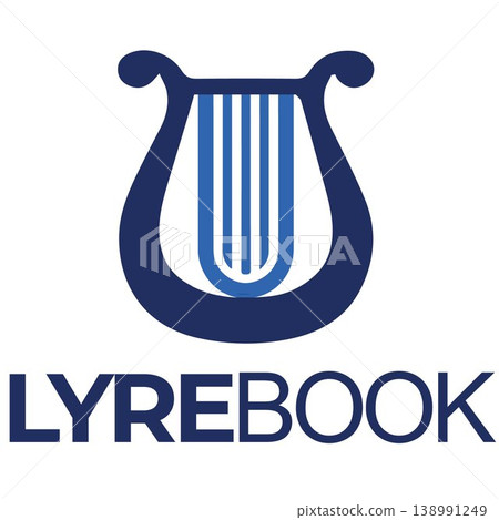 Elegant lyre logo with a book 138991249