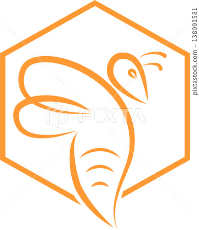 Bee and honeycomb logo, icon, bee, bumblebee, insect Bee and honeycomb logo, icon, bee, bumblebee, insect 138991581