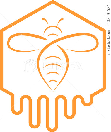 Bee and honeycomb logo, icon, bee, bumblebee, insect 138991584