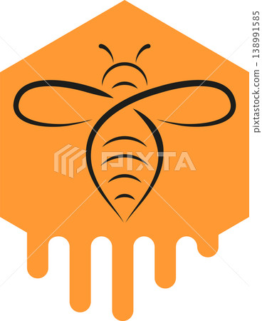 Bee and honeycomb logo, icon, bee, bumblebee, insect 138991585