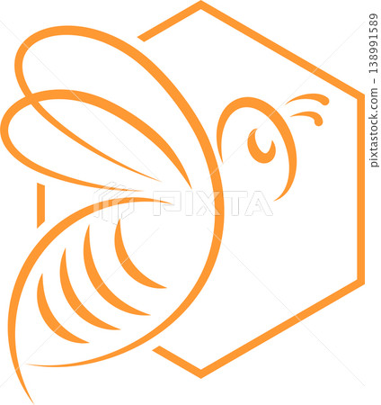 Bee and honeycomb logo, icon, bee, bumblebee, insect 138991589