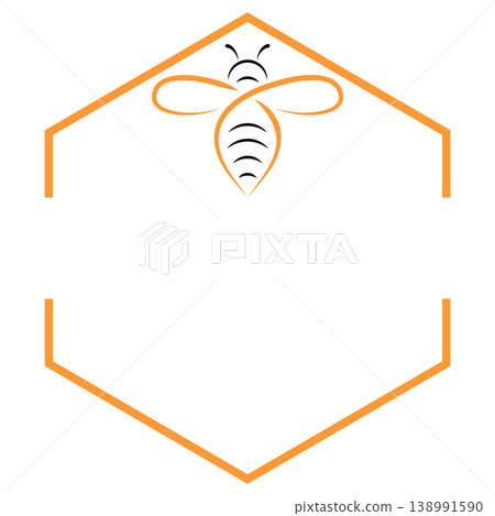 Bee and honeycomb logo, icon, bee, bumblebee, insect 138991590
