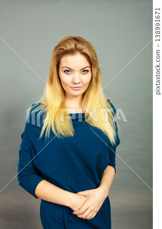 Portrait of feminine blonde young woman Portrait of feminine blonde young woman 138991671