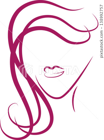 Woman's face logo, hair, hairdresser, makeup logo Woman's face logo, hair, hairdresser, makeup logo 138992757