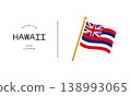 Hawaii State Flag Flat Design Icon 138993065