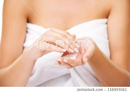 Woman, skincare and hands with lotion, cream and product for dermatology and self care in bathroom. Shower, moisturizer and person with sunscreen for clean body, beauty and healthy skin routine Woman, skincare and hands with lotion, cream and product for dermatology and self care in bathroom. Shower, moisturizer and person with sunscreen for clean body, beauty and healthy skin routine 138993081