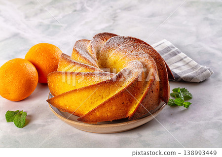 Italian traditional orange cake Chiambella 138993449