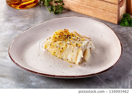 Steamed cod fish fillet with spices Steamed cod fish fillet with spices 138993462