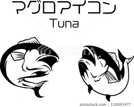 Japanese-style tuna icon material Japanese-style tuna icon material 138993477