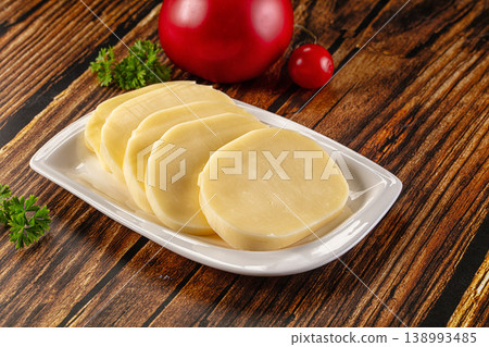 Sliced mozzarella cheese for snack 138993485