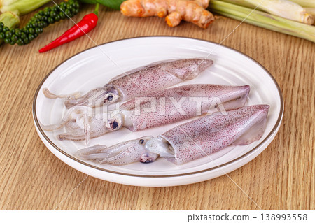 Raw fresh calamari or squid for cooking 138993558