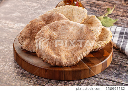 Turkish traditional Pita round bread 138993582
