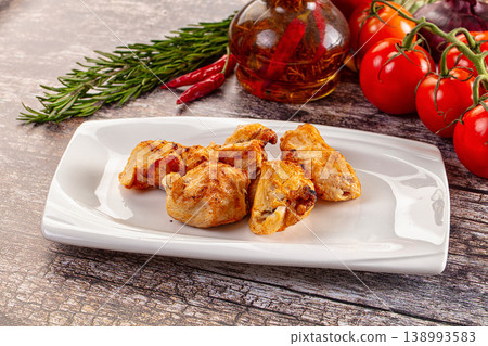 Grilled chicken meat kebab barbecue Grilled chicken meat kebab barbecue 138993583