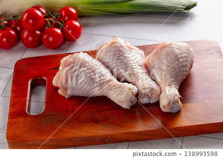 Fresh raw chicken drumsticks  over board 138993598