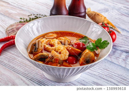 Coconut Thai Tom yum soup Coconut Thai Tom yum soup 138993618