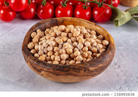 Raw dry chickpeas in the bowl 138993636
