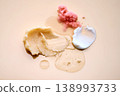 Cosmetic product swatches showing different textures 138993733