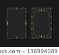 Golden magical Tarot cards. Shiny golden Tarot card frames with celestial elements. Vector illustration 138994089