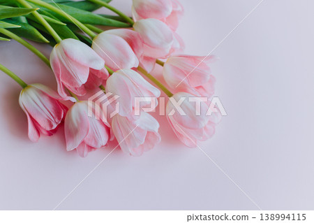 Beautiful bouquet of pink pastel tulip flowers. Beautiful bouquet of pink pastel tulip flowers. 138994115