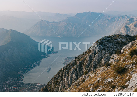 Amazing view of Kotor city and Boko-Kotor Bay from the hill, Montenegro. 138994117