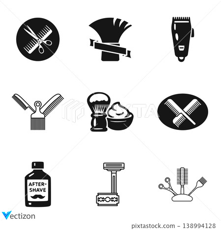 Barber shop icons vector illustration Barber shop icons vector illustration 138994128