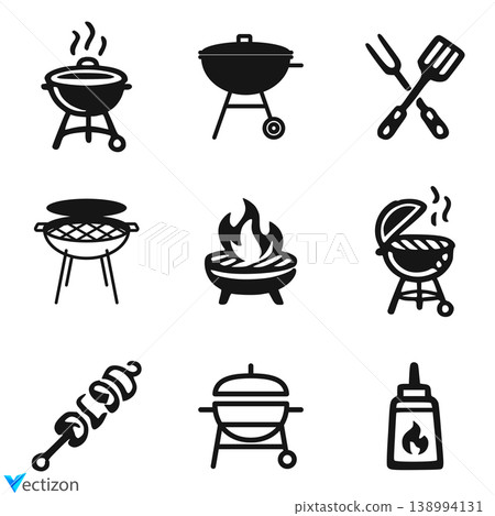 BBQ icon. Barbecue icon set BBQ icon. Barbecue icon set 138994131