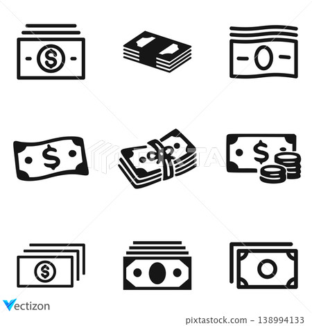 banknote money icon set, vector illustration. 138994133