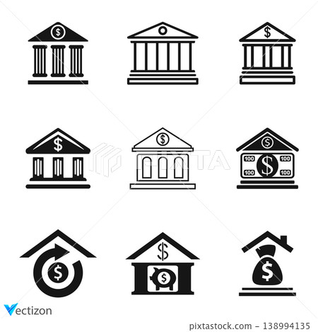 Bank icon set, vector business symbol Bank icon set, vector business symbol 138994135