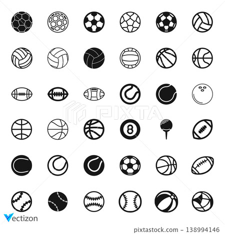 Sport balls icons set, vector illustration Sport balls icons set, vector illustration 138994146