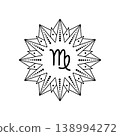 Virgo zodiac sign symbol in line art style on white background 138994272