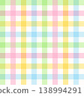 Seamless colorful gingham pattern. Pastel multi colored checkered plaid background  138994291