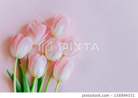 Beautiful bouquet of pink pastel tulip flowers. Beautiful bouquet of pink pastel tulip flowers. 138994331