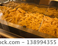 Traditional Italian pasta products displayed at the window of a local pasta shop in Roma, Italy. 138994355