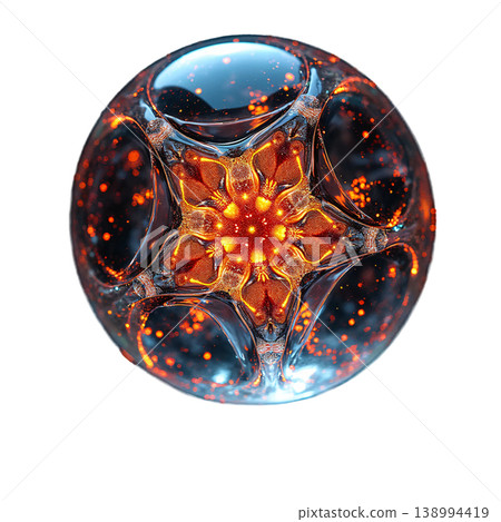 This is an antique Chinese art glass paperweight made using the millefiori technique 138994419