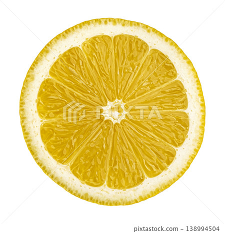 Lemon slice isolated on white background with clipping path 138994504