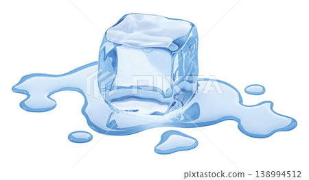 Melting ice cube isolated on white background with clipping path Melting ice cube isolated on white background with clipping path 138994512