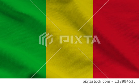 Flag of Mali waving in the breeze, showcasing vibrant colors of green, yellow, and red Flag of Mali waving in the breeze, showcasing vibrant colors of green, yellow, and red 138994533
