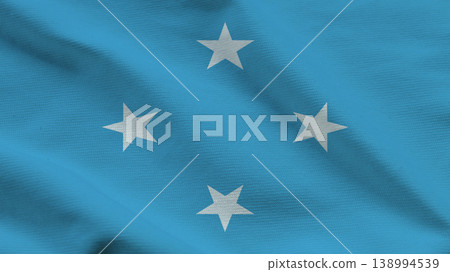 Celebrating independence day and sovereignty with a flag of Micronesia display of four stars Celebrating independence day and sovereignty with a flag of Micronesia display of four stars 138994539