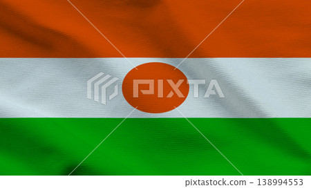 Flag of Niger waving in the breeze with vibrant colors representing national identity and pride 138994553