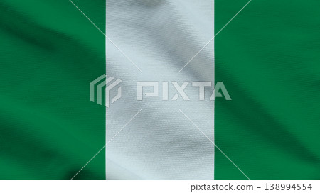 Nigerias flag displayed with vibrant colors symbolizing sovereignty and national pride Nigerias flag displayed with vibrant colors symbolizing sovereignty and national pride 138994554