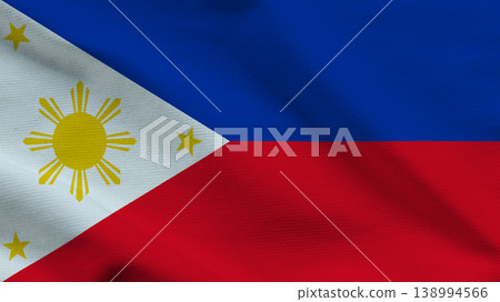 Sovereignty represented through the Philippine flag waving in the wind against a clear blue sky Sovereignty represented through the Philippine flag waving in the wind against a clear blue sky 138994566