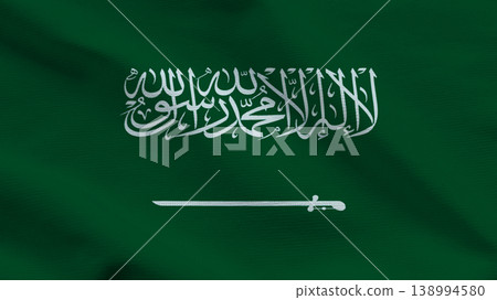 Flag of Saudi Arabia showing national sovereignty and pride in its rich culture and history Flag of Saudi Arabia showing national sovereignty and pride in its rich culture and history 138994580