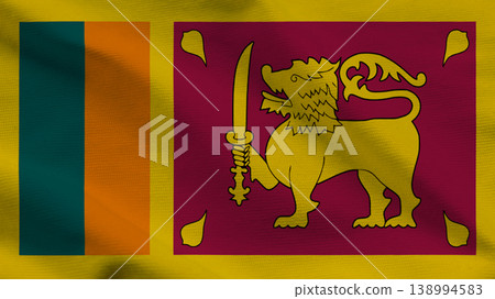 Sri Lankas flag symbolizing national sovereignty and cultural pride with bright colors and rich history 138994583