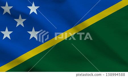 Flag of Solomon Islands displaying national colors and symbols representing sovereignty and identity 138994588