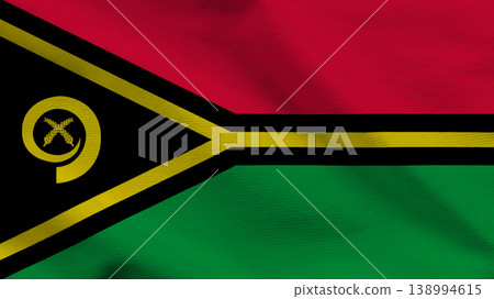 Flag of Vanuatu displayed with vibrant colors representing nationhood and pride Flag of Vanuatu displayed with vibrant colors representing nationhood and pride 138994615