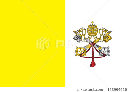 Celebrating independence day with the vatican citys flag majestically waving in the breeze 138994616