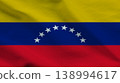 Sovereignty represented through the vibrant colors of the Venezuelan flag waving in the wind 138994617